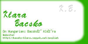 klara bacsko business card